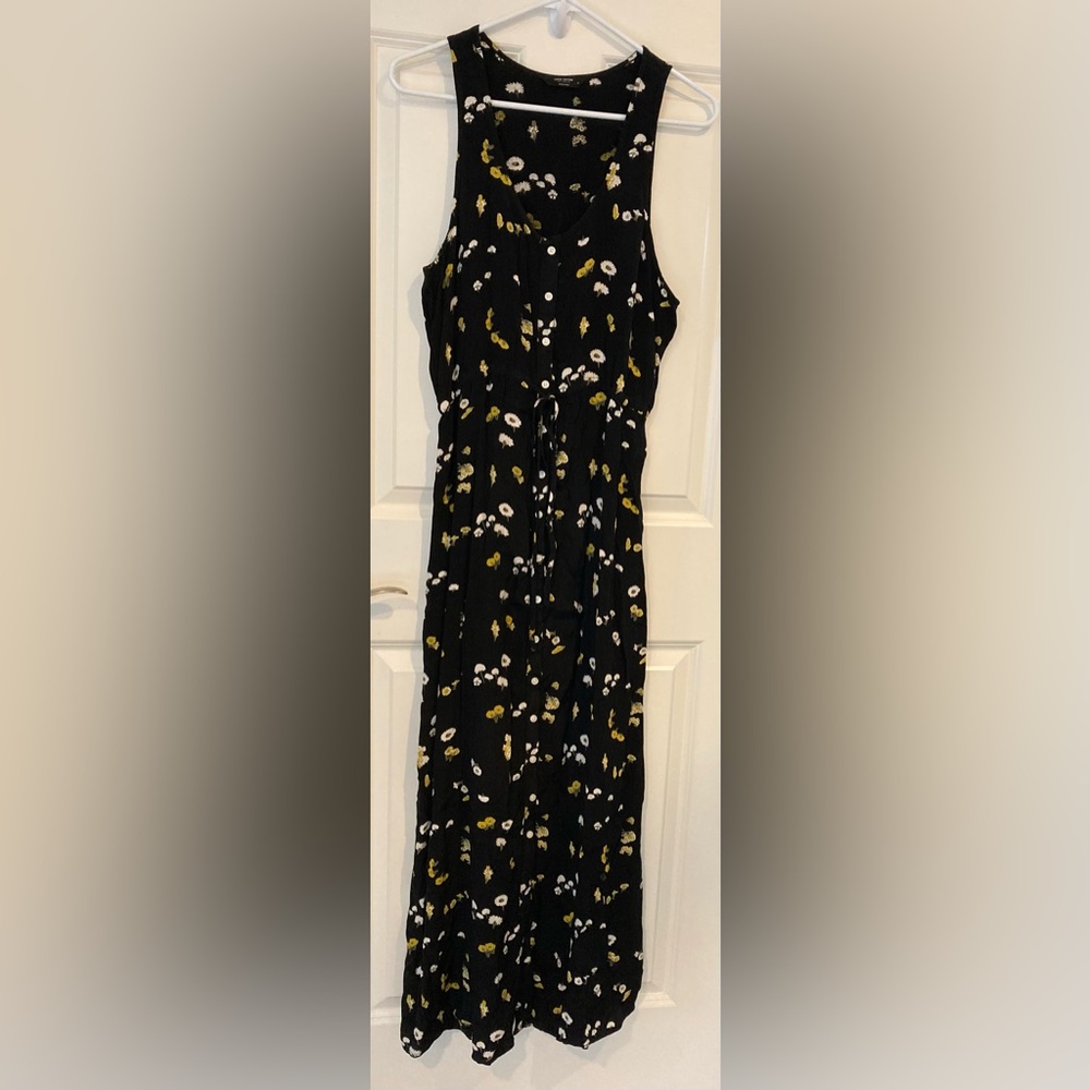 Lucky Brand Black Floral Sleeveless Maxi Dress Women’s Sz M